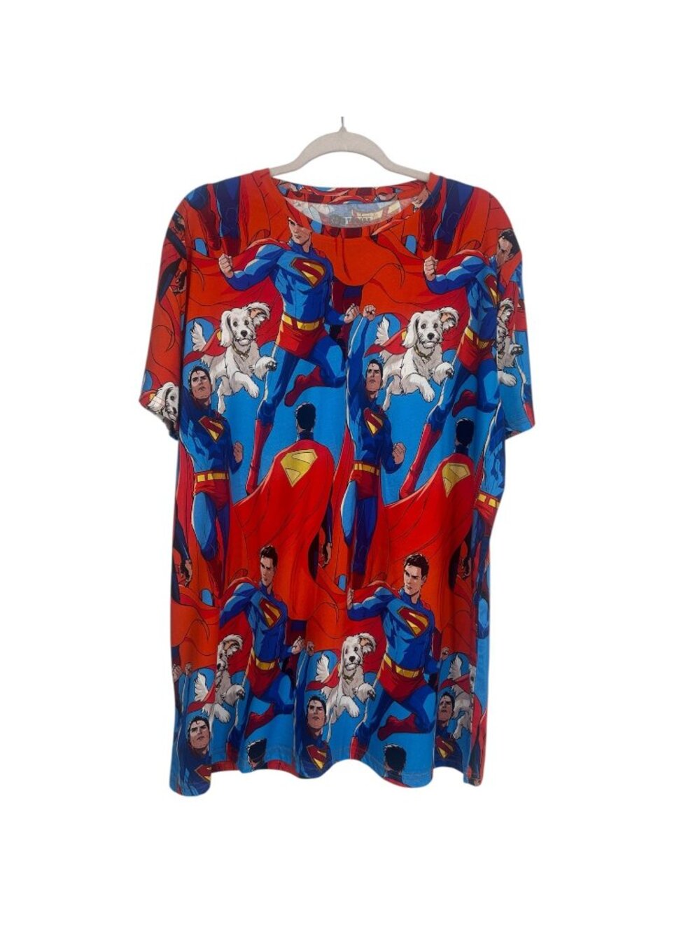 Cakeworthy Superman T-Shirt Unisex 2XL DC Comics Krypto Superdog All Over Print